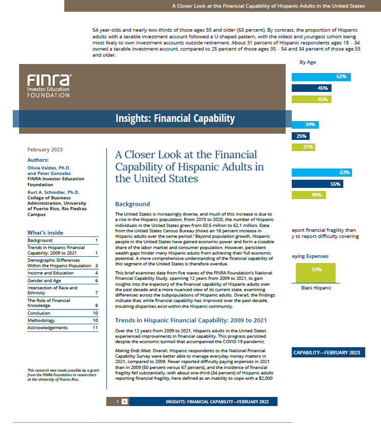 A Closer Look at the Financial Capability of Hispanic Adults in the United States