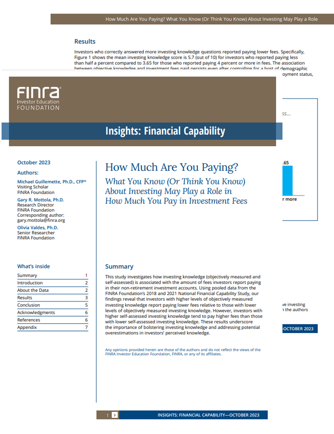 How Much Are You Paying? What You Know (Or Think You Know) About Investing May Play a Role in How Much You Pay in Investment Fees