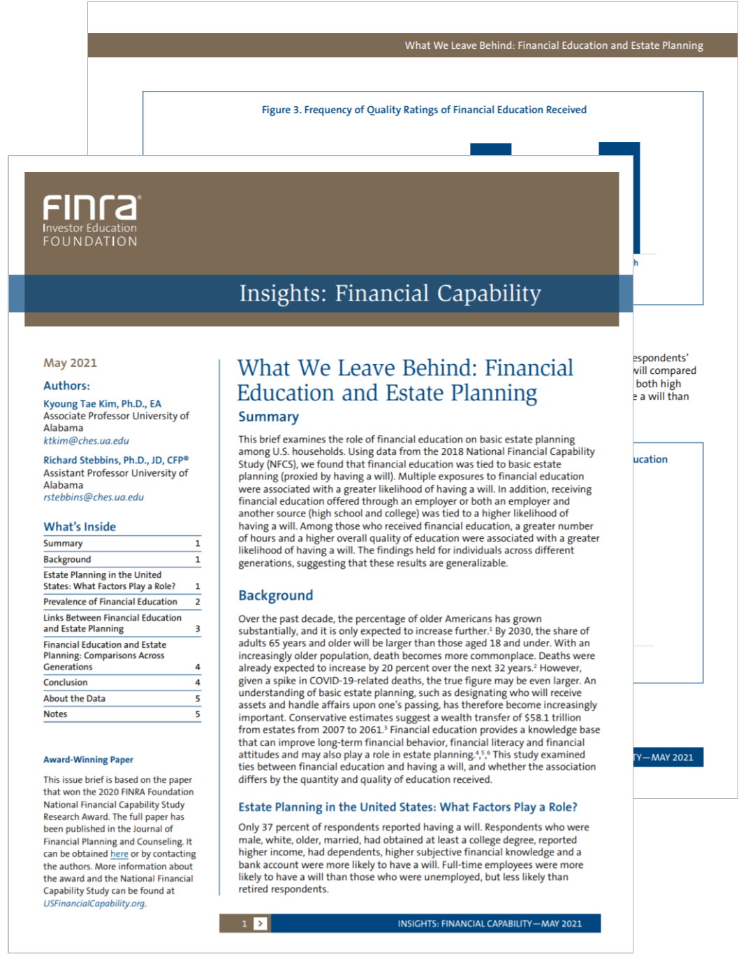 What We Leave Behind: Financial Education and Estate Planning